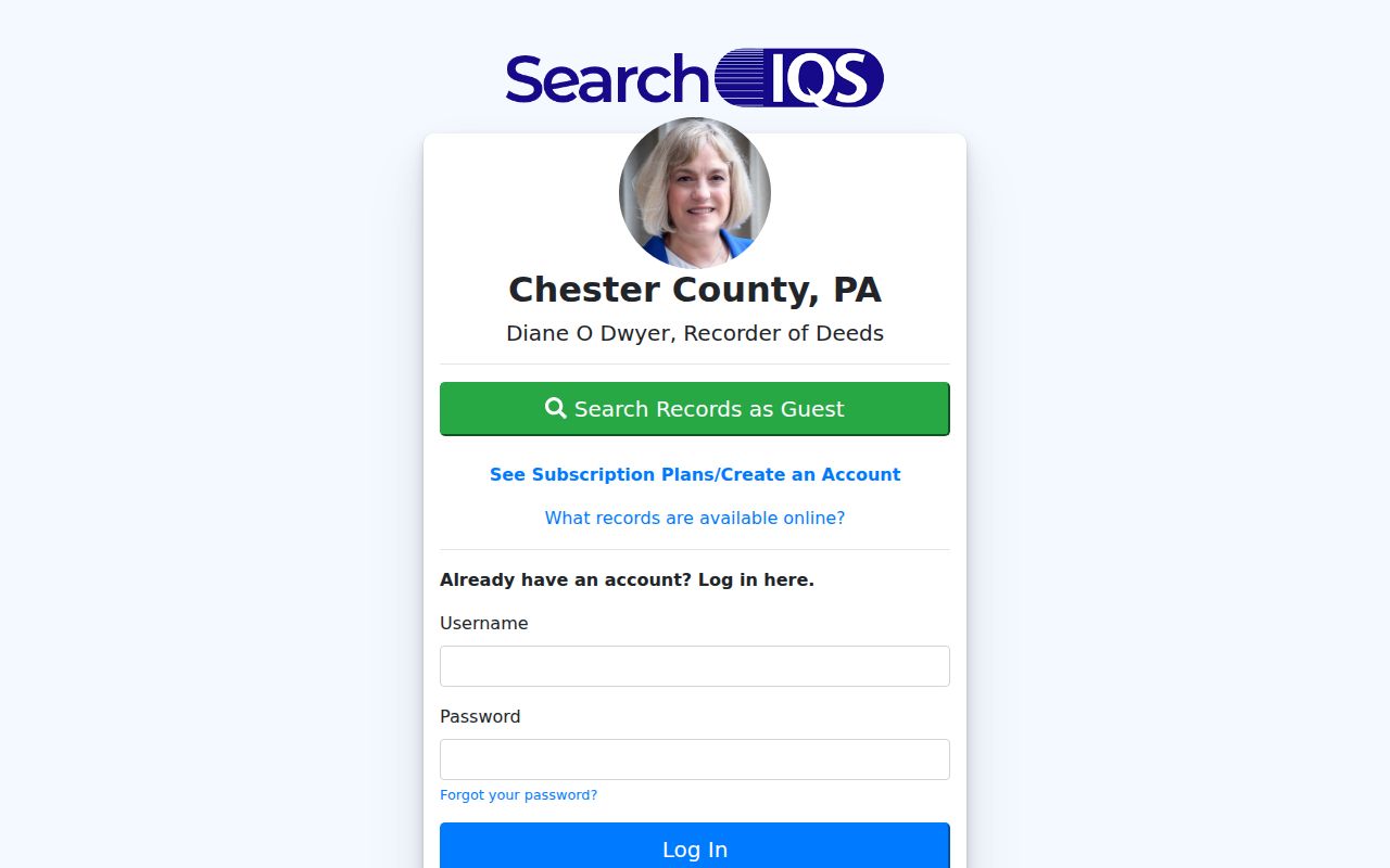 West Goshen Township street directory historic Chester County deed index search
